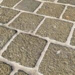 Détails de la surface des pavés tandur beige
