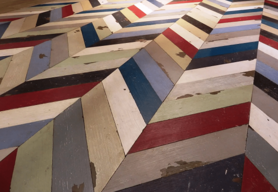 parquet point de hongrie multicolore