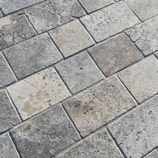 paves travertin cendre