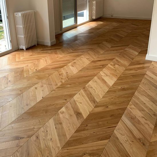 Réalisation en parquet point de hongrie en chêne