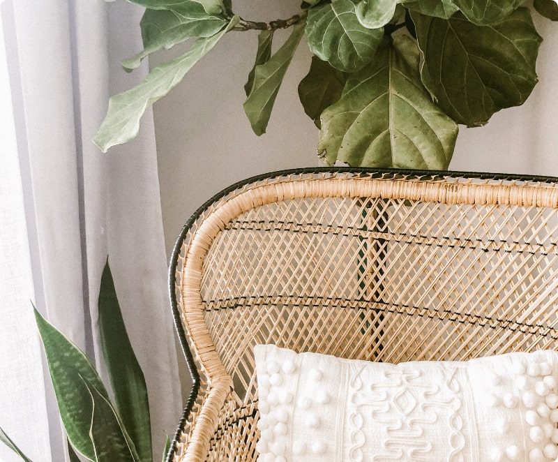 Tendance décorative de 2021 avec du rotin