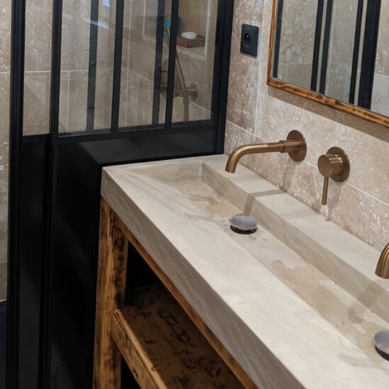 Double vasque Mera beige - rectangle