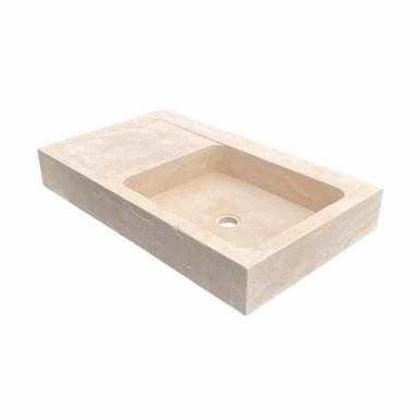 évier Mera beige vieilli avec égouttoir