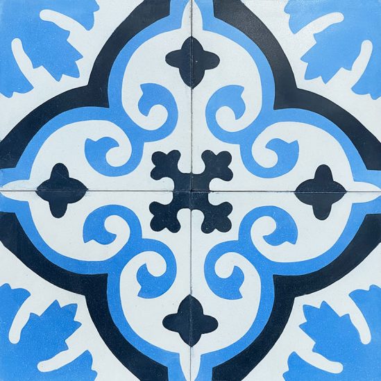 carreau de ciment motif bleuet