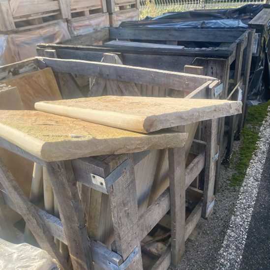 Destockage margelle grès clair profil arrondi