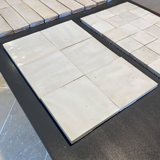 Zellige marocain Blanc Fes - 10 x 10 cm