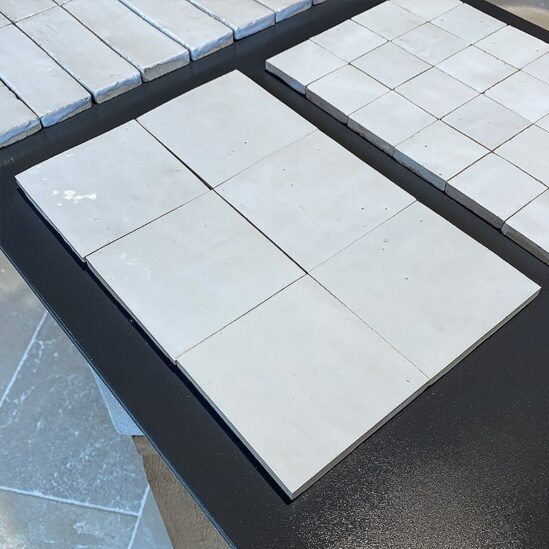 Zellige marocain Blanc Neige - 10 x 10 cm