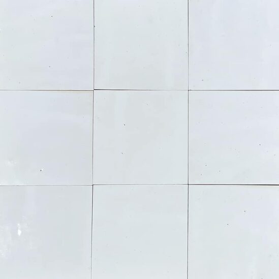 Zellige marocain Blanc Neige - 10 x 10 cm
