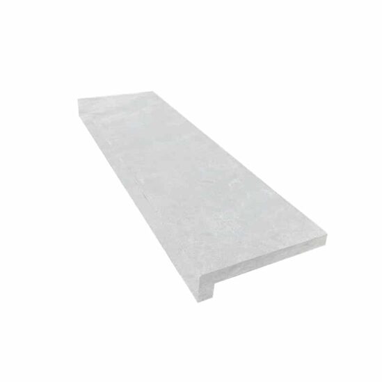 Margelle Mera gris en L - sablé brossé