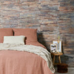 Chambre avec du parement en bois Beach