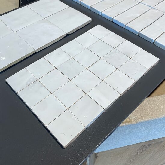 Zellige marocain Blanc Neige - 5 x 5 cm