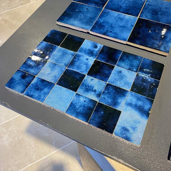 Zellige marocain Bleu Magique - 5 x 5 cm