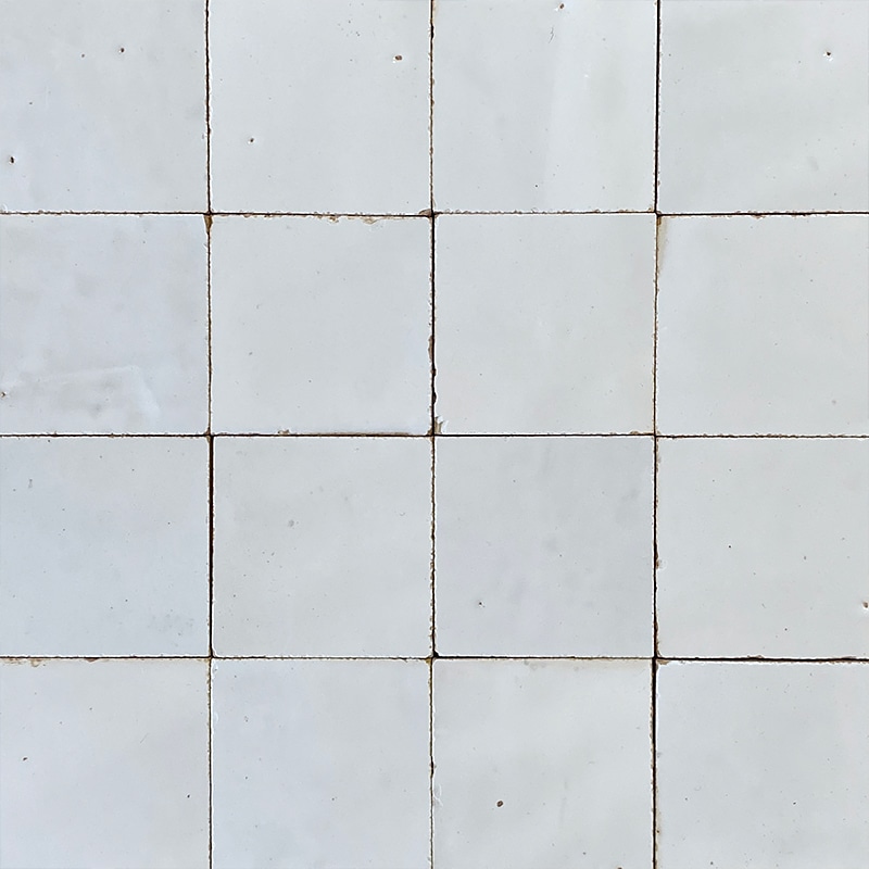Zellige marocain Blanc Neige – 5 x 5 cm