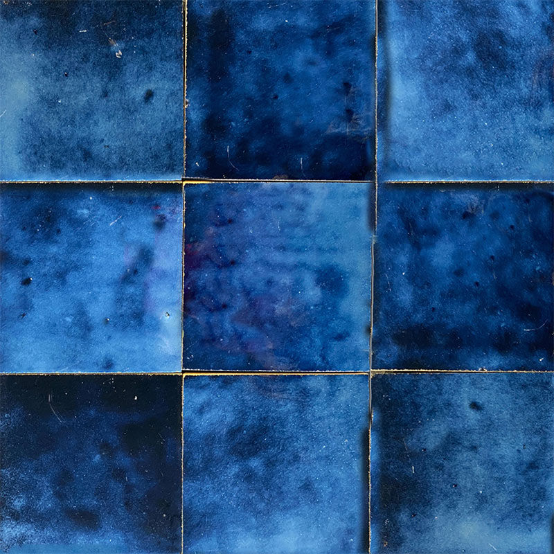 Zellige marocain Bleu Magique – 10 x 10 cm