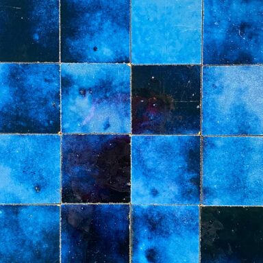 Zellige marocain Bleu Magique - 5 x 5 cm
