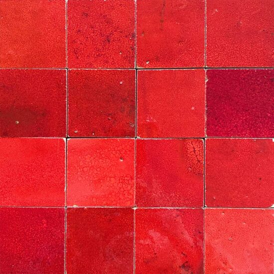 Zellige marocain Rouge Pétillant - 5 x 5 cm