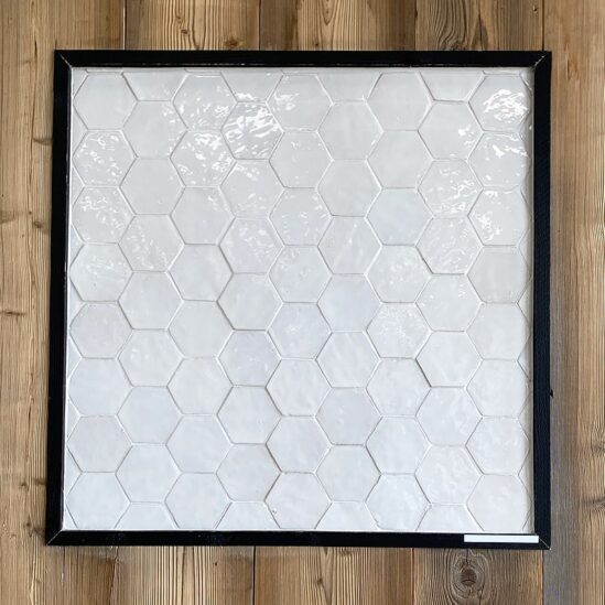 Zellige hexagonal Blanc Neige - 10 x 10 cm