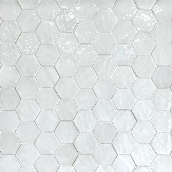 Zellige hexagonal Blanc Neige - 10 x 10 cm