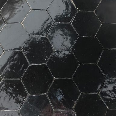 Zellige format hexagonal de couleur noir
