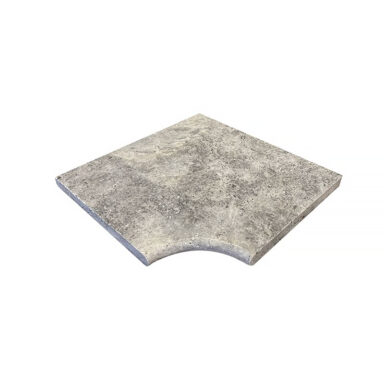 Angle Travertin Gris 1er choix - vieilli