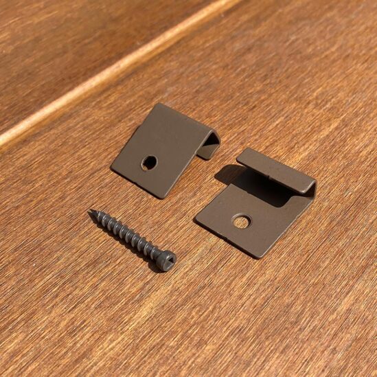 Clips démarrage + vis pour terrasse bambou nature