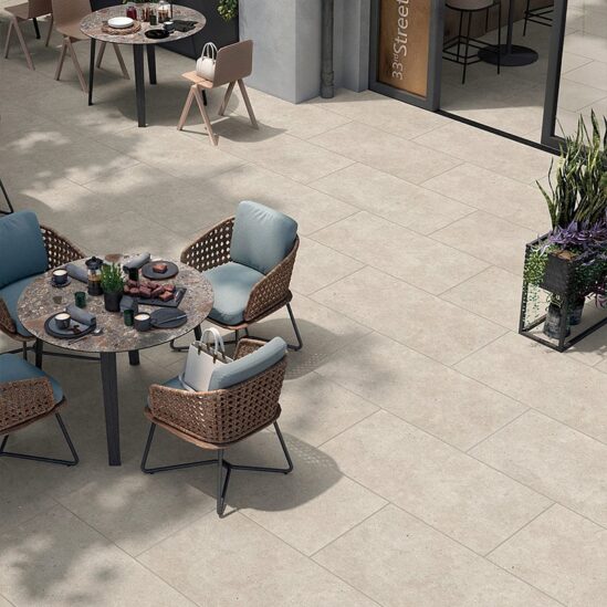 Beige Catalan format 60x120 cm en extérieur