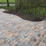 Réalisation en pavés porphyre 14x20 cm