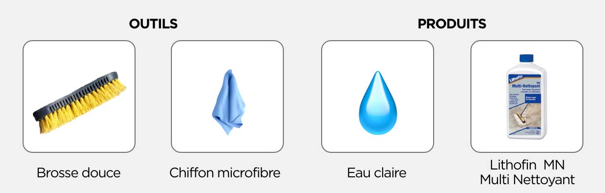 outils et produits nettoyer pierre de parement