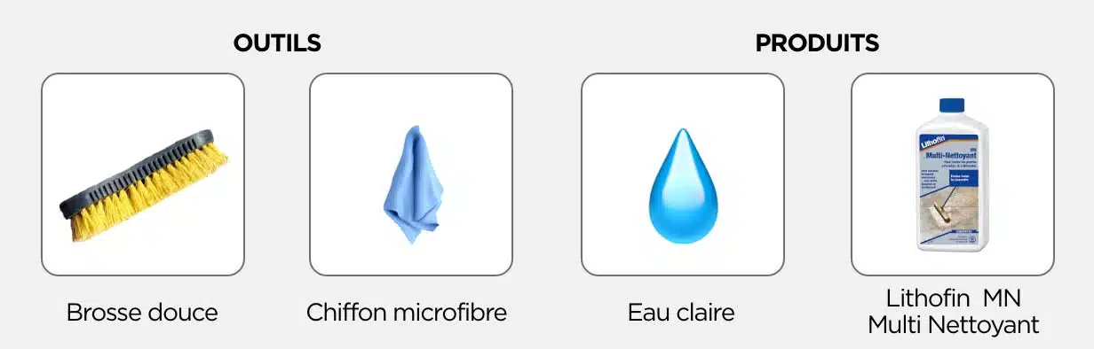 outils et produits nettoyer pierre de parement