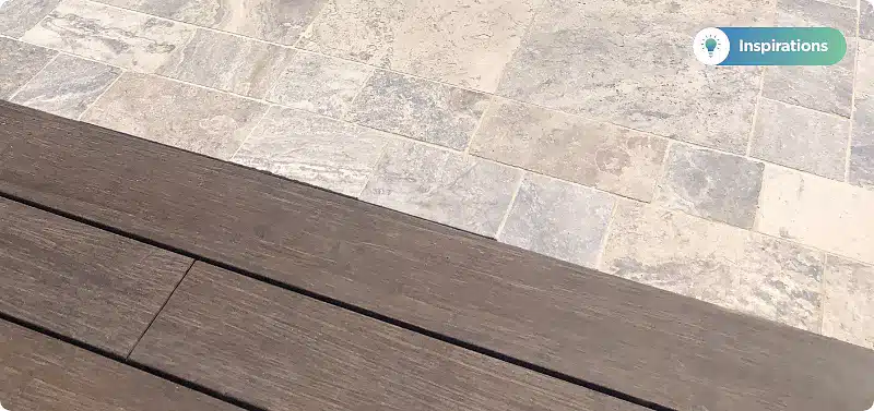 Terrasse en Travertin et bois