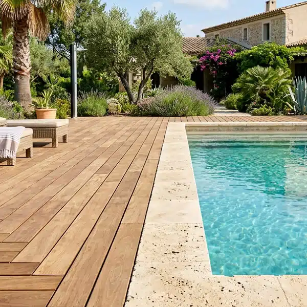 Plage de piscine mixte