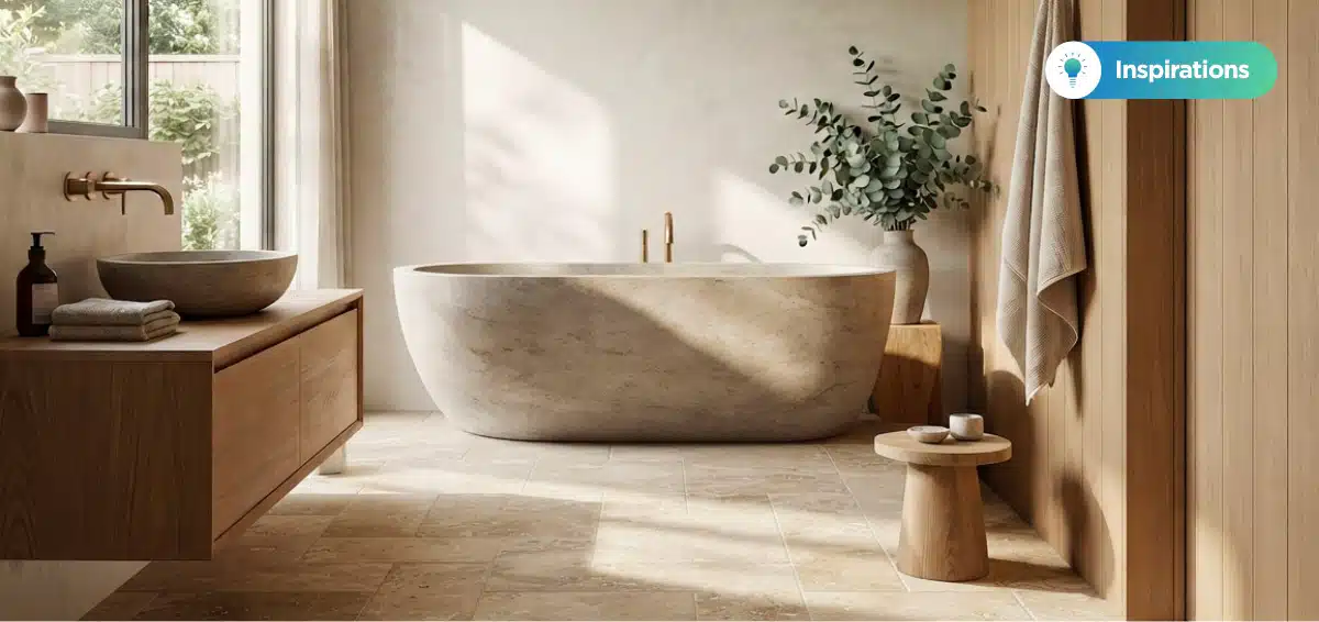 salle de bain en pierre naturelle