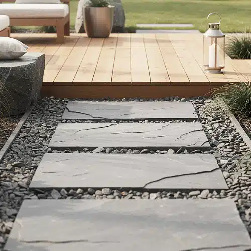 Pas japonais en ardoise pour la jardin