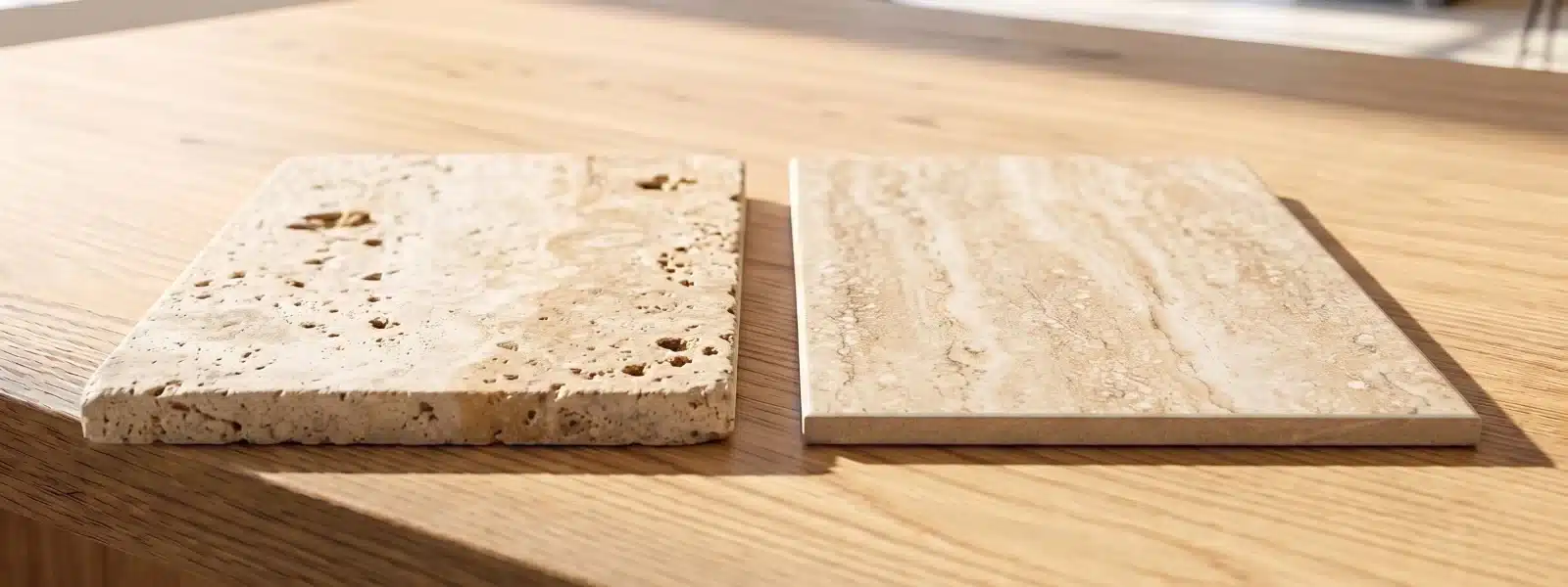 Comparatif du dallage en travertin et des carreaux de grès cérame